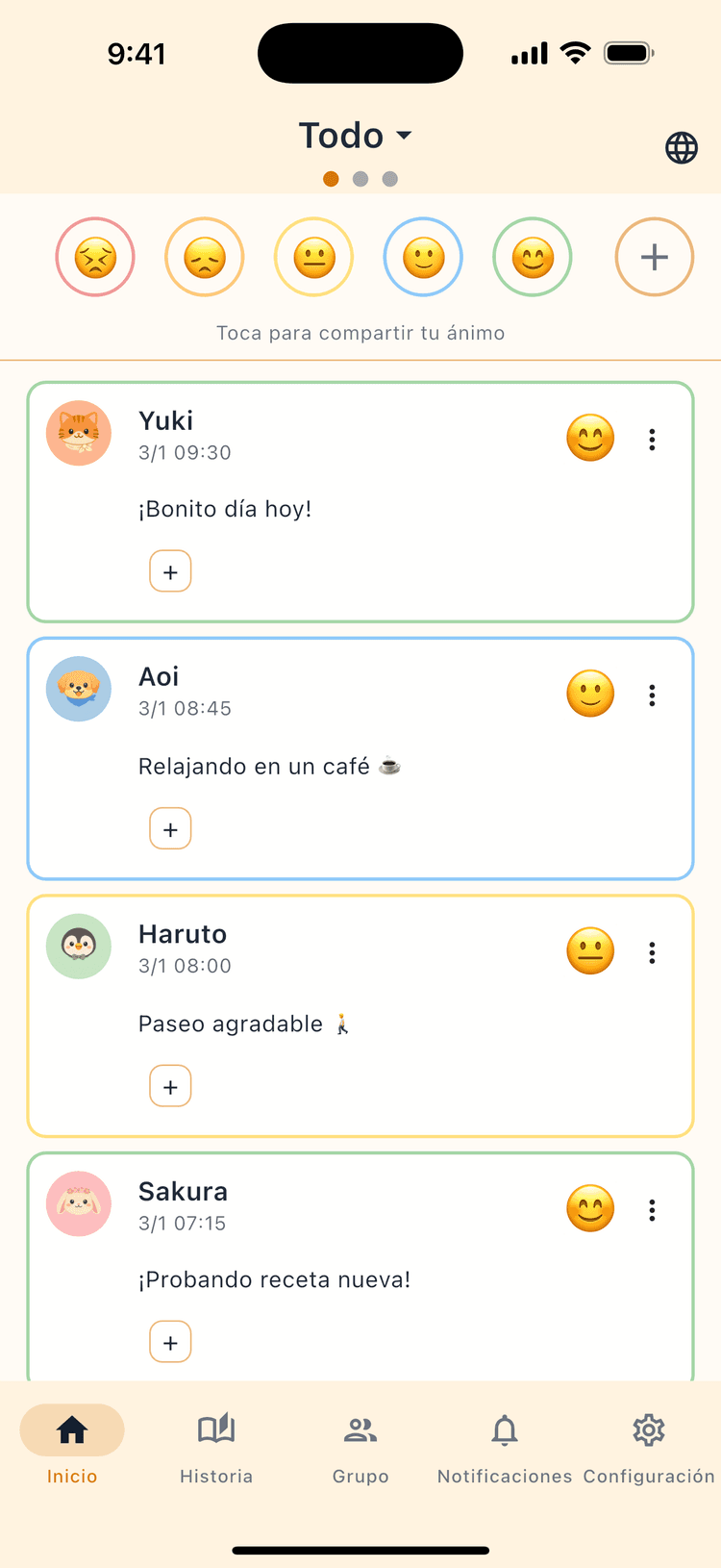 Revisa el ánimo de quienes amas al instante - Compartir con un toque, todos los días