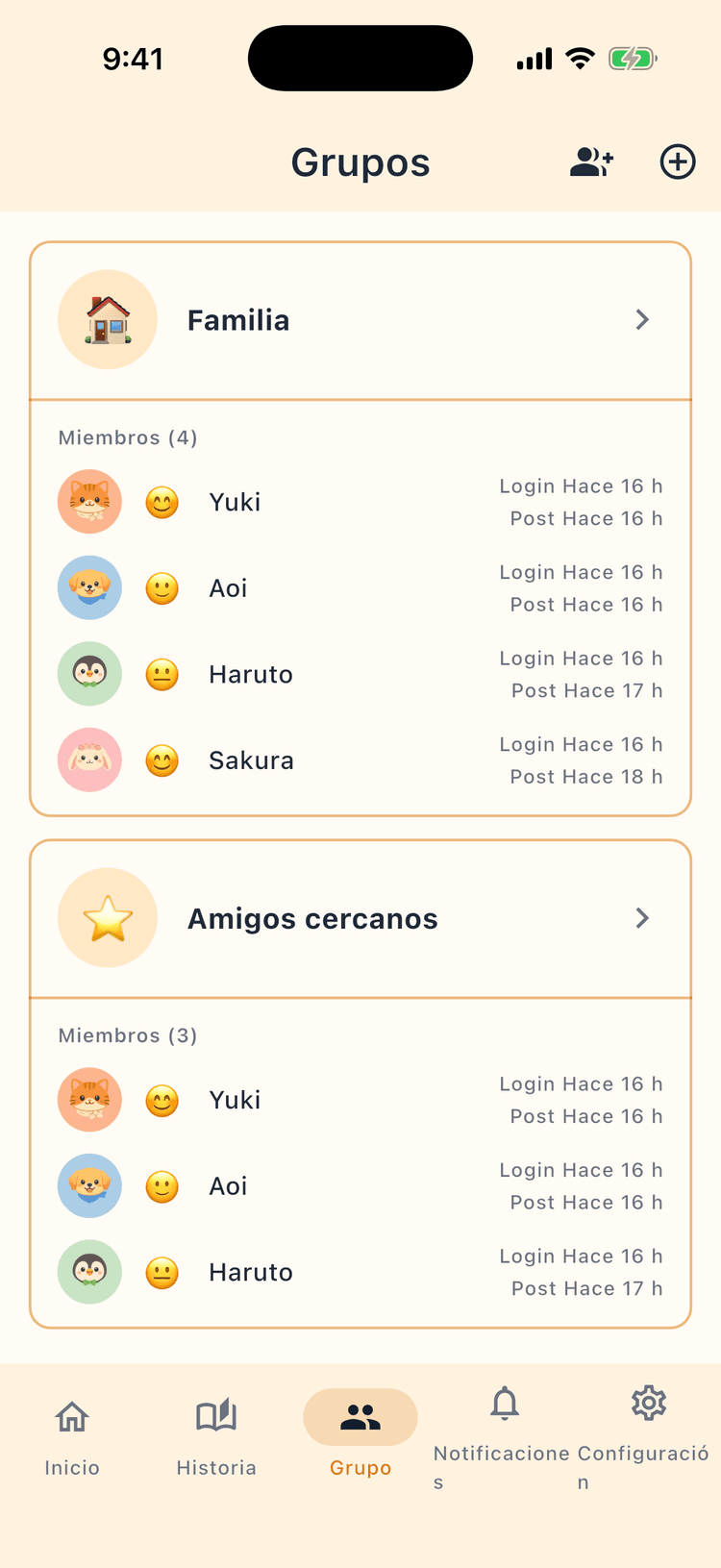 Organiza tus vínculos y grupos - Gestiona varios grupos fácilmente
