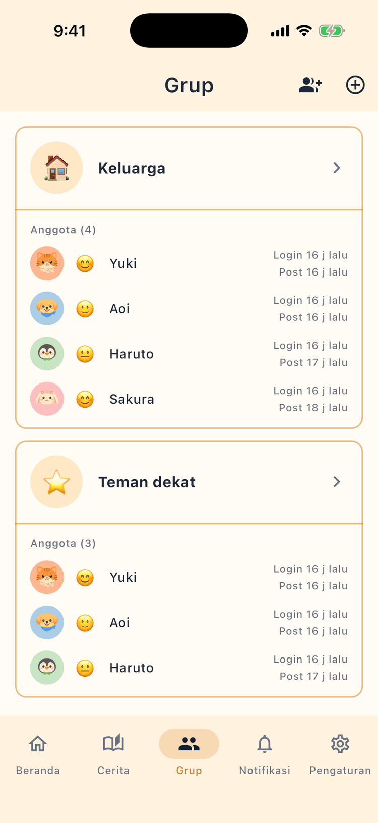 Atur koneksi per grup - Kelola banyak grup dengan mudah