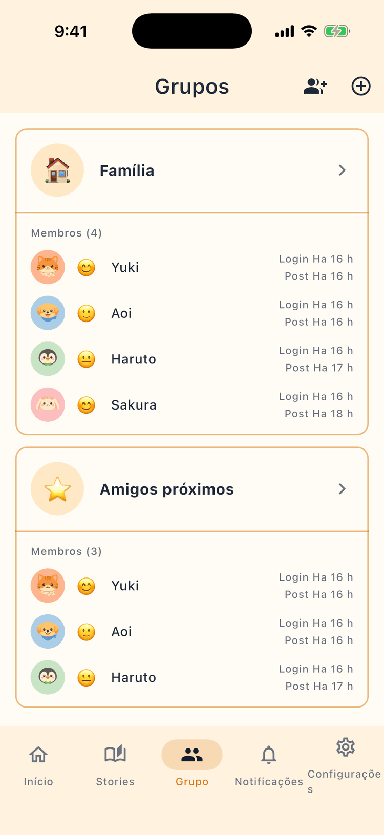 Organize suas conexões por grupo - Gerencie vários grupos com facilidade